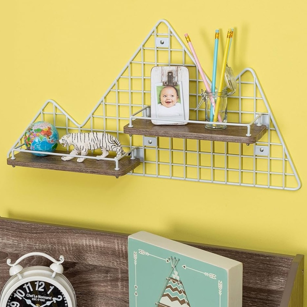 New HONEY CAN DO Mountain Grid Wall Shelf